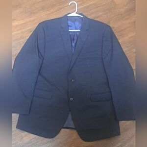 Perry Ellis Portfolio 46L Navy Pinstripe Wool Blend Blazer Suit Jacket Mens